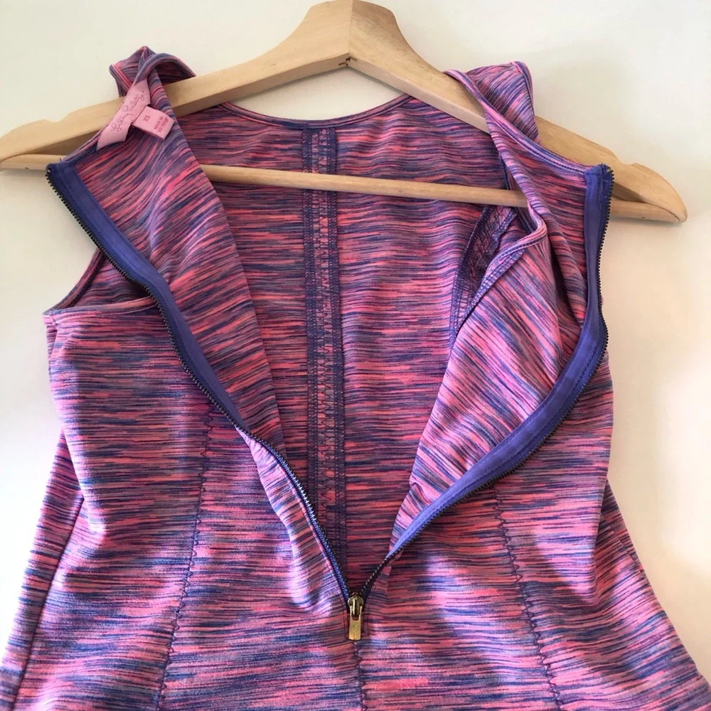 Lilly Pulitzer Cove Fit & Flare Pink Space Dye Women’s XS Mini Dress Sleeveless
